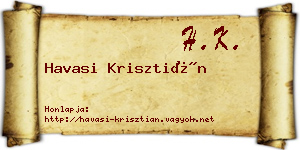 Havasi Krisztián névjegykártya